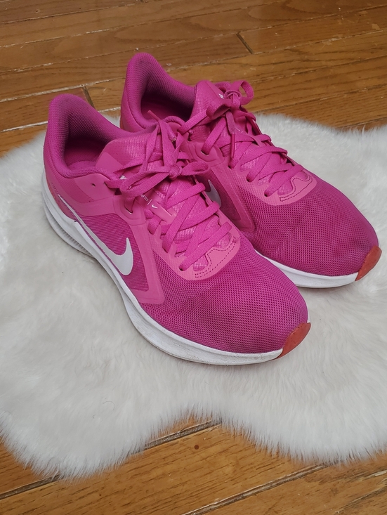 Nike Shoes - Nike Downshifter Women’s Bright Pink Mesh Running Sneakers with White Swoosh